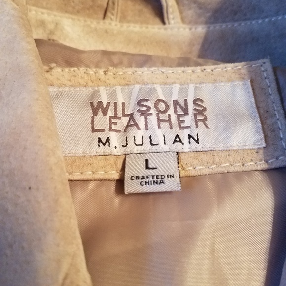 Men's cream colored leather coat - Picture 4 of 5